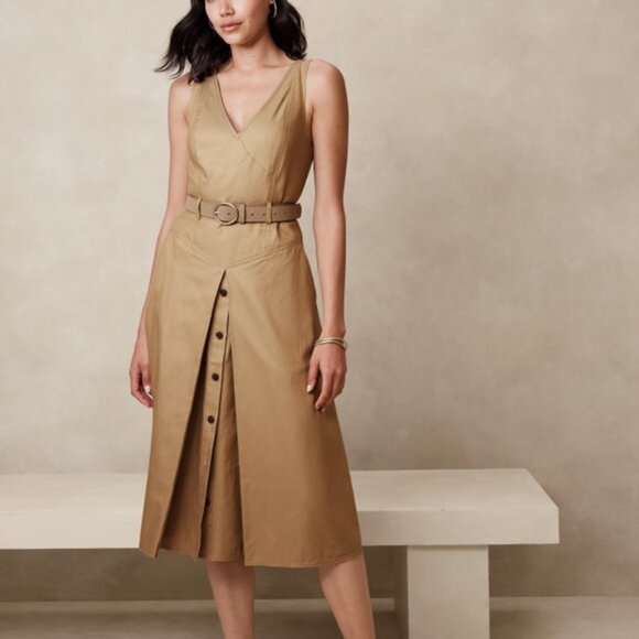 $130, BANANA REPUBLIC, Drop-Waist Midi Dress - 4 - Picture 1 of 5